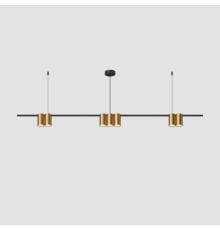 DK4063-BK+SG Подвесной светильник ORBIT, IP20, 7xGU10 LED до 15 Вт, черный + сатинированное золото, алюминий