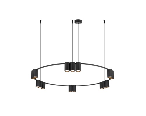 DK4067-BK Подвесной светильник ORBIT, IP20, 15xGU10 LED до 15 Вт, черный матовый, алюминий