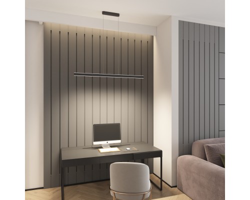 Светильник подвесной RAYLINE, 30 Вт, 3000–4000К, L1200?H1500 мм, металл, черный, свет вверх/вниз