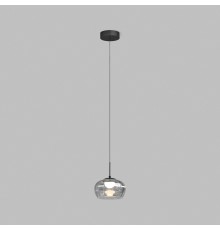 Светильник подвесной FLOA, 12 Вт, 3000К, ?220?1500 мм, металл, стекло, черный, дымчатый серый