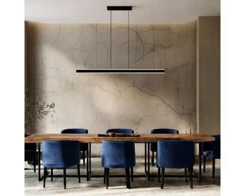 Светильник подвесной RAYLINE, 30 Вт, 3000–4000К, L1200?H1500 мм, металл, черный, свет вверх/вниз