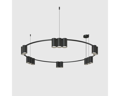 DK4067-BK Подвесной светильник ORBIT, IP20, 15xGU10 LED до 15 Вт, черный матовый, алюминий