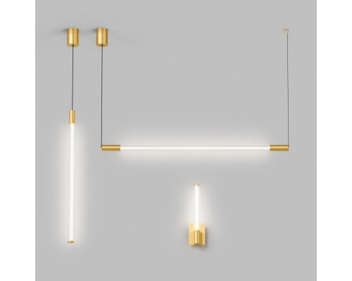 Светильник подвесной AURA, 25 Вт, 3000К, 1200x40x1500 мм, алюминий+стекло, бронза