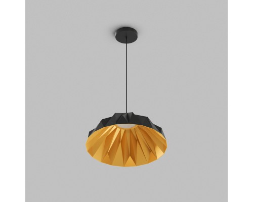 Светильник подвесной ORIGAMI, 20 Вт, 3000К, ?560x1500 мм, металл+акрил, черный + матовое золото