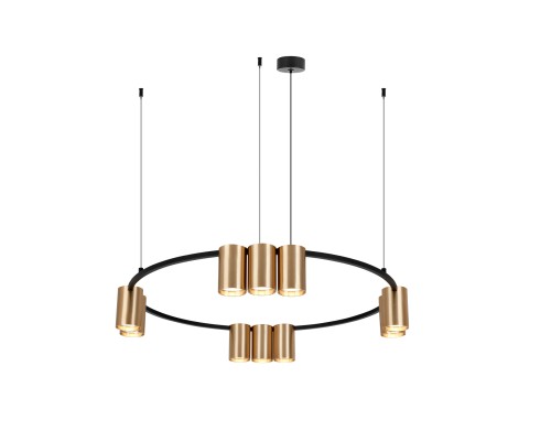 DK4065-BK+SG Подвесной светильник ORBIT , IP20, 10xGU10 LED до 15 Вт, черный + сатинированное золото, алюминий