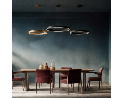 Светильник подвесной RAYDIA, 40 Вт, 3000–4000К, ?600?1500 мм, металл+акрил, матовое золото, свет вве