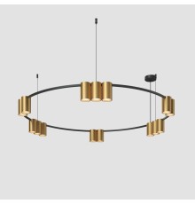 DK4067-BK+SG Подвесной светильник ORBIT, IP20, 15xGU10 LED, до 15 Вт, черный + сатинированное золото, алюминий