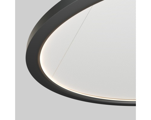 Подвесной светильник горизонтальный VEIL, 35 Вт, ?600?В1500 мм, LED 2700-6000K, IP20, пульт Д/У (в комплекте), черный, алюминий, акрил