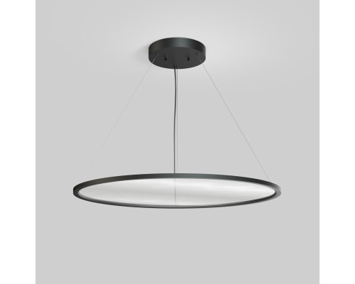 Подвесной светильник горизонтальный VEIL, 80 Вт, ?1000?В1500 мм, LED 2700-6000K, IP20, пульт Д/У (в комплекте), черный, алюминий, акрил