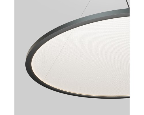 Подвесной светильник горизонтальный VEIL, 80 Вт, ?1000?В1500 мм, LED 2700-6000K, IP20, пульт Д/У (в комплекте), черный, алюминий, акрил