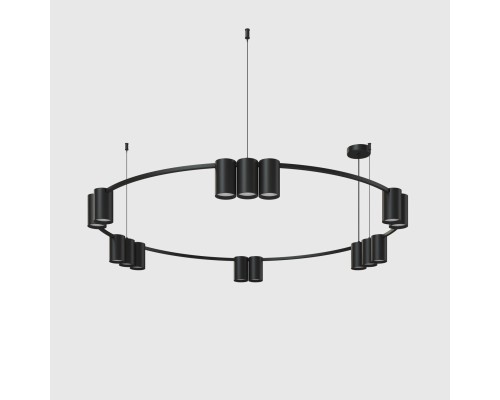 DK4067-BK Подвесной светильник ORBIT, IP20, 15xGU10 LED до 15 Вт, черный матовый, алюминий