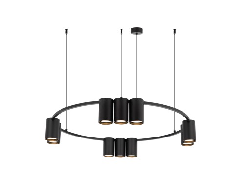 DK4065-BK Подвесной светильник ORBIT, IP20, 10xGU10 LED до 15 Вт, черный матовый, алюминий