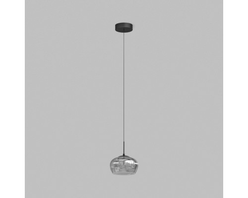 Светильник подвесной FLOA, 12 Вт, 3000К, ?220?1500 мм, металл, стекло, черный, дымчатый серый