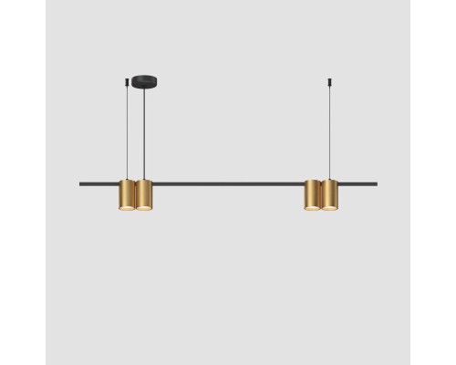 DK4061-BK+SG Подвесной светильник ORBIT, IP20, 4xGU10 LED до 15 Вт, черный + сатинированное золото, алюминий