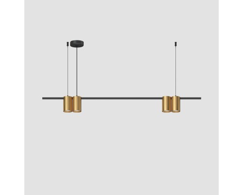 DK4061-BK+SG Подвесной светильник ORBIT, IP20, 4xGU10 LED до 15 Вт, черный + сатинированное золото, алюминий