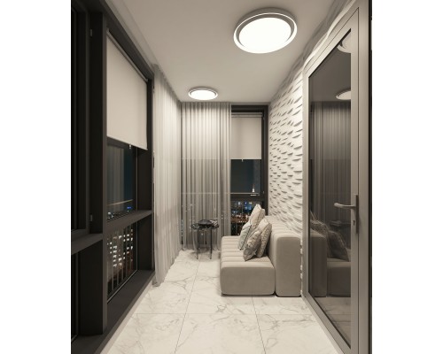 DK6516-WH Накладной светильник со встроенным светодиодом, 50W, IP 20, 3000K - 6500K, управление пульт Д/У (в комплекте) и Wi-Fi 2,4 Ггц. Эко система Smart Life, Яндекс.Алиса, белый, металл, полимер