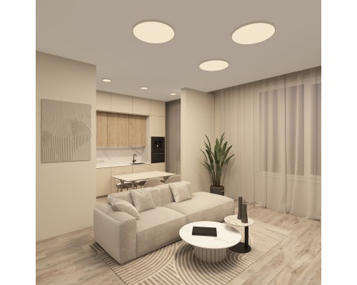 DK6524-WH Накладной светильник THIN, IP40, 50W, 3000K/4000K/6500K, переключатель цветовой температуры на корпусе, белый, полимер