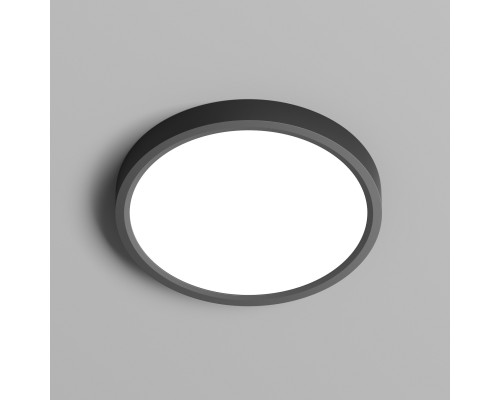 DK6520-BK Накладной светильник THIN, IP40, 18W, 3000K/4000K/6500K, переключатель цветовой температуры на корпусе, черный, полимер