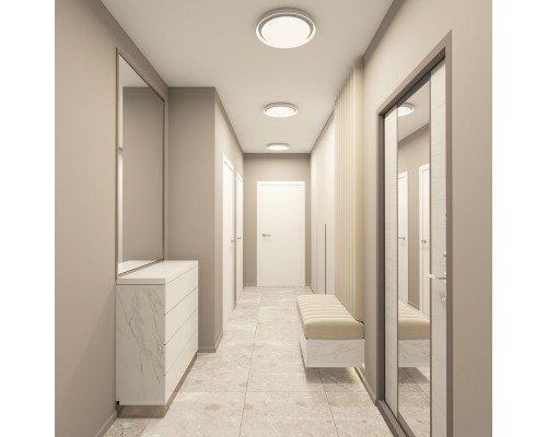 DK6515-WH Накладной светильник, LED, 40W, IP 20, 3000K - 6500K, белый, металл, полимер