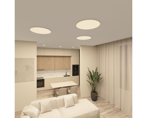 DK6522-WH Накладной светильник THIN, IP40, 36W, 3000K/4000K/6500K, переключатель цветовой температуры на корпусе, белый, полимер