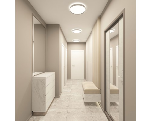 DK6510-WH Накладной светильник, LED, 40W, IP 20, 3000K - 6500K, белый, металл, полимер