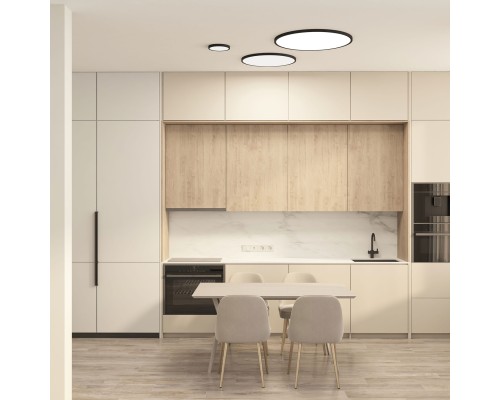 DK6522-BK Накладной светильник THIN, IP40, 36W, 3000K/4000K/6500K, переключатель цветовой температуры на корпусе, черный, полимер