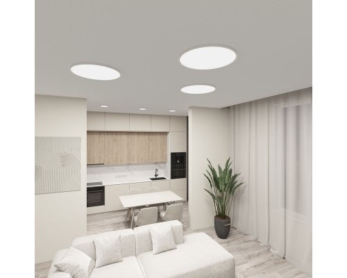 DK6524-WH Накладной светильник THIN, IP40, 50W, 3000K/4000K/6500K, переключатель цветовой температуры на корпусе, белый, полимер