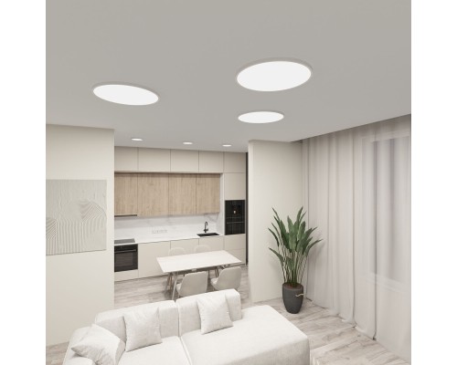 DK6522-WH Накладной светильник THIN, IP40, 36W, 3000K/4000K/6500K, переключатель цветовой температуры на корпусе, белый, полимер