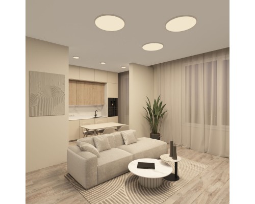 DK6522-WH Накладной светильник THIN, IP40, 36W, 3000K/4000K/6500K, переключатель цветовой температуры на корпусе, белый, полимер