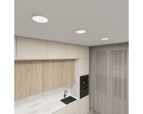 DK6520-WH Накладной светильник THIN, IP40, 18W, 3000K/4000K/6500K, переключатель цветовой температуры на корпусе, белый, полимер