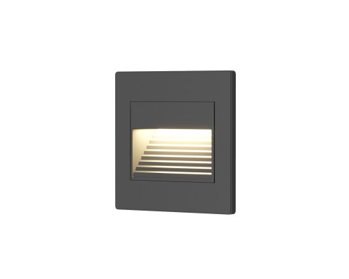 DK3050-BK Светильник встраиваемый в стену, IP 20, LED 3000, 1 Вт, черный пластик