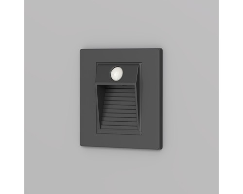 DK1020-BK Светильник встраиваемый в стену c датчиком движения, IP 20, LED 3000, 1 Вт, черный, пластик