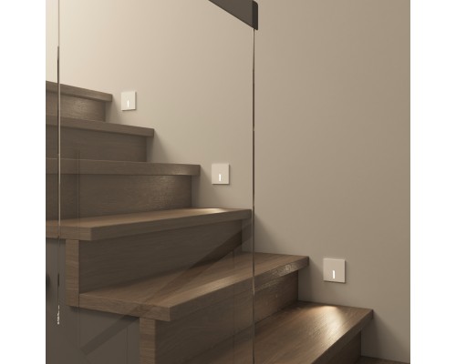 DK1030-WH Светильник встраиваемый в стену, IP 20, LED 3000K, 3 Вт, белый, алюминий