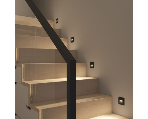 Светильник встраиваемый в стену HELM, IP65, LED 3000К, 2.5 Вт, черный, пластик