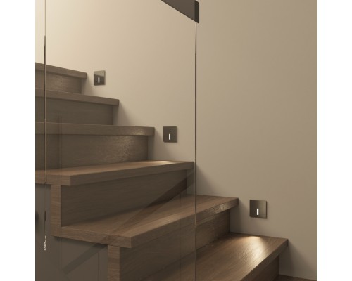 DK1030-NI Светильник встраиваемый в стену, IP 20, LED 3000K, 3 Вт, никель, алюминий