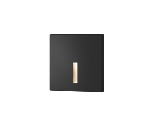 DK1030-BK Светильник встраиваемый в стену, IP 20, LED 3000K, 3 Вт, черный, алюминий