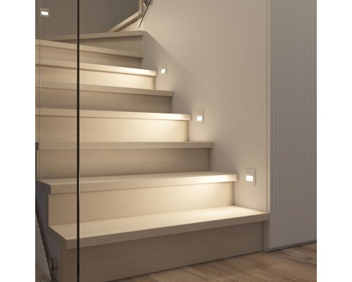 DK3050-WH Светильник встраиваемый в стену, IP 20, LED 3000, 1 Вт, белый, пластик