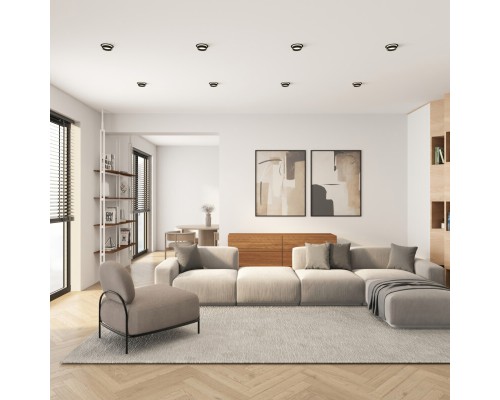 DK2100-BK Встраиваемый светильник NIKO, IP 20, до 15 Вт, GX53, LED, черный, акрил, алюминий