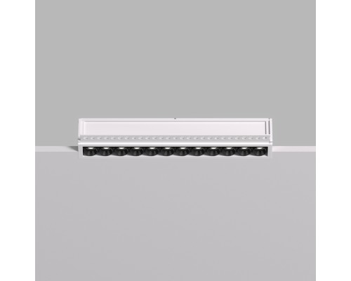 DK2532-WB Встраиваемый светильник SPACE со светодиодом под шпатлевку L240mm 220V 20W 38° 4000К IP20 белый/черный алюминий