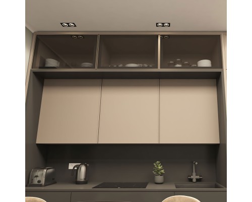 DK2062-BK Встраиваемый светильник, IP 20, до 15 Вт, GU10, LED, черный, алюминий