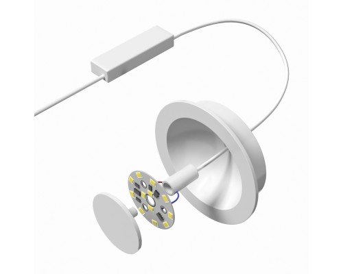 DK2700-WH Встраиваемый светильник, IP 20, 7 Вт, LED 3000, белый, алюминий