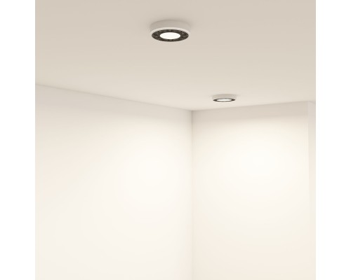 DK2440-WB Встраиваемый светильник DUAL 5+5 Вт, LED 4000K, IP 20, d90mm, белый/черный, алюминий/акрил