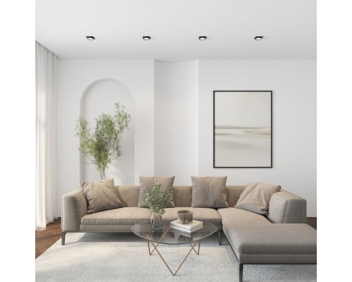 DK2091-BK Встраиваемый светильник FLAT, IP 20, до 15 Вт, GX53, LED, черный, алюминий