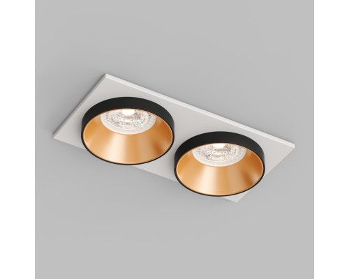 DK2422-GD Встраиваемый светильник, IP 20, 50 Вт, GU10, черный/золотой, алюминий