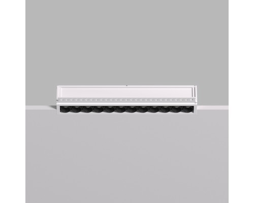 DK2532-WB Встраиваемый светильник SPACE со светодиодом под шпатлевку L240mm 220V 20W 38° 4000К IP20 белый/черный алюминий