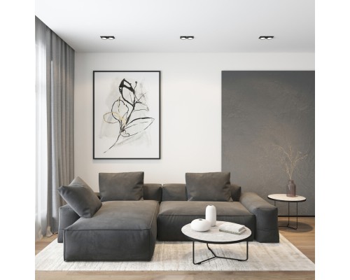 DK2092-BK Встраиваемый светильник FLAT, IP 20, до 15 Вт, GX53, LED, черный, алюминий