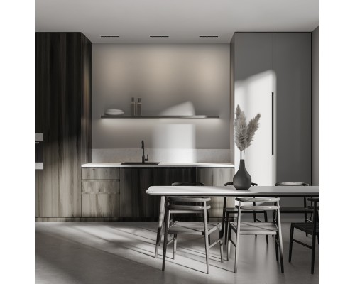 DK2515-WB Встраиваемый светильник SPACE со светодиодом L240mm 220V 20W 38° 4000К IP20 белый/черный алюминий