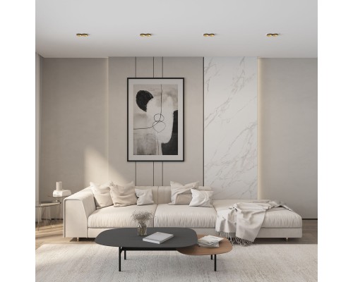 DK2422-GD Встраиваемый светильник, IP 20, 50 Вт, GU10, черный/золотой, алюминий