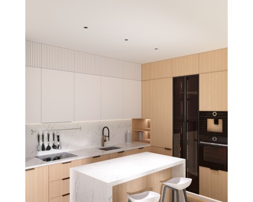 DK2510-WB Встраиваемый светильник SPACE со светодиодом d65 220V 8W 38° 4000К IP20 белый/черный алюминий