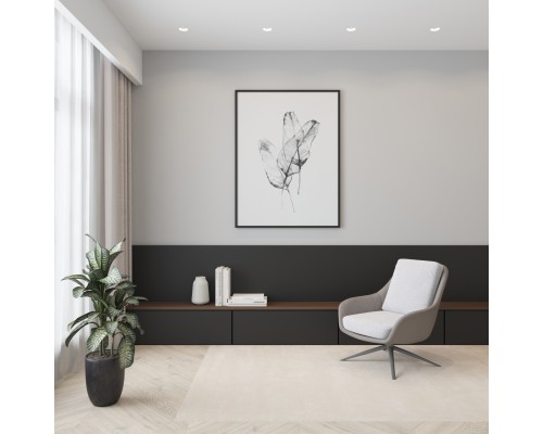 DK2081-WH Встраиваемый точечный светильник для натяжных ПВХ потолков INVIZ, IP 20, до 9 Вт, GU10, LED, белый, ABS-пластик